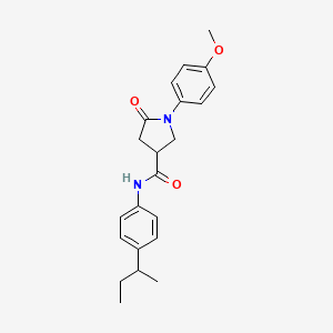 molecular formula C22H26N2O3 B11166481 N-[4-(butan-2-yl)phenyl]-1-(4-methoxyphenyl)-5-oxopyrrolidine-3-carboxamide 