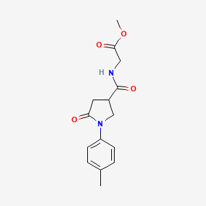 molecular formula C15H18N2O4 B11166503 methyl N-{[1-(4-methylphenyl)-5-oxopyrrolidin-3-yl]carbonyl}glycinate 