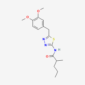 molecular formula C17H23N3O3S B11166506 N-[5-(3,4-dimethoxybenzyl)-1,3,4-thiadiazol-2-yl]-2-methylpentanamide 