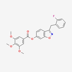 molecular formula C24H20FNO6 B11166565 3-(2-Fluorobenzyl)-1,2-benzisoxazol-6-yl 3,4,5-trimethoxybenzoate 