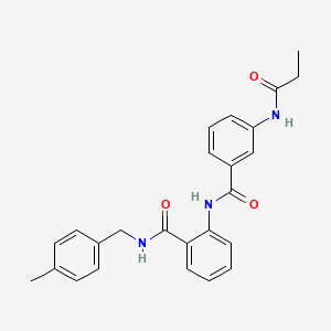 molecular formula C25H25N3O3 B11166582 N-(4-methylbenzyl)-2-({[3-(propanoylamino)phenyl]carbonyl}amino)benzamide 