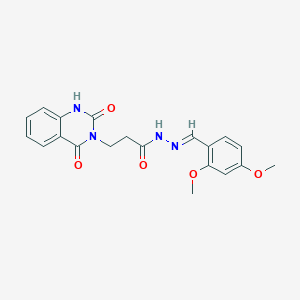 molecular formula C20H20N4O5 B11166598 N'-[(E)-(2,4-dimethoxyphenyl)methylidene]-3-(2-hydroxy-4-oxoquinazolin-3(4H)-yl)propanehydrazide 