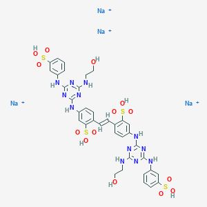 molecular formula C36H32N12Na4O14S4 B111666 4,4'-Bis4-(2-hydroxyethyl)amino-6-(m-sulphonatoanilino)-1,3,5-triazin-2-ylaminostilbene-2,2'-disulphonate (sodium salt) CAS No. 16324-27-9