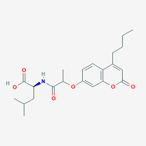 molecular formula C22H29NO6 B11166604 N-{2-[(4-butyl-2-oxo-2H-chromen-7-yl)oxy]propanoyl}-L-leucine 