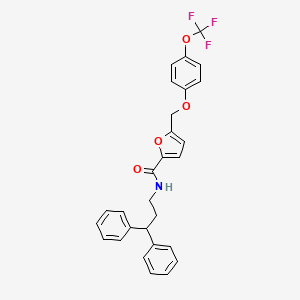 molecular formula C28H24F3NO4 B11166623 N-(3,3-diphenylpropyl)-5-{[4-(trifluoromethoxy)phenoxy]methyl}-2-furamide 