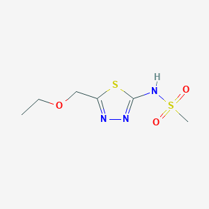 molecular formula C6H11N3O3S2 B11166646 N-[5-(ethoxymethyl)-1,3,4-thiadiazol-2-yl]methanesulfonamide 