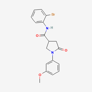 molecular formula C18H17BrN2O3 B11166674 N-(2-bromophenyl)-1-(3-methoxyphenyl)-5-oxopyrrolidine-3-carboxamide 