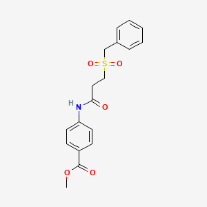molecular formula C18H19NO5S B11166781 Methyl 4-{[3-(benzylsulfonyl)propanoyl]amino}benzoate 