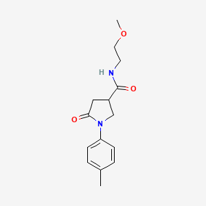molecular formula C15H20N2O3 B11166793 N-(2-methoxyethyl)-1-(4-methylphenyl)-5-oxopyrrolidine-3-carboxamide CAS No. 768291-62-9