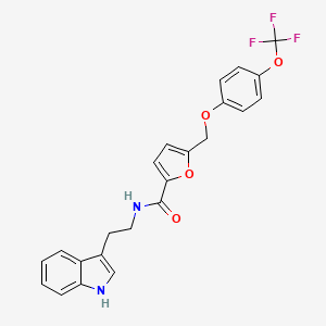 molecular formula C23H19F3N2O4 B11166858 N-[2-(1H-indol-3-yl)ethyl]-5-{[4-(trifluoromethoxy)phenoxy]methyl}-2-furamide 