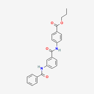molecular formula C24H22N2O4 B11167012 Propyl 4-[({3-[(phenylcarbonyl)amino]phenyl}carbonyl)amino]benzoate 
