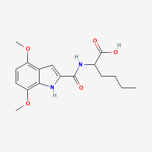 molecular formula C17H22N2O5 B11167055 N-[(4,7-dimethoxy-1H-indol-2-yl)carbonyl]norleucine 