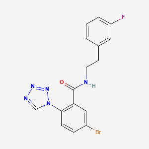 molecular formula C16H13BrFN5O B11167057 5-bromo-N-[2-(3-fluorophenyl)ethyl]-2-(1H-tetrazol-1-yl)benzamide 