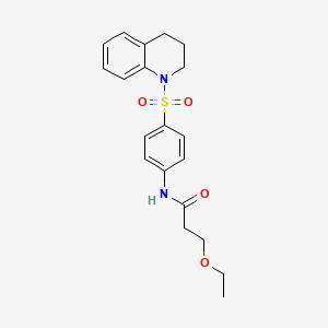molecular formula C20H24N2O4S B11167191 N-[4-(3,4-dihydroquinolin-1(2H)-ylsulfonyl)phenyl]-3-ethoxypropanamide 