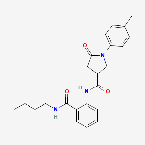 molecular formula C23H27N3O3 B11167201 N-[2-(butylcarbamoyl)phenyl]-1-(4-methylphenyl)-5-oxopyrrolidine-3-carboxamide 