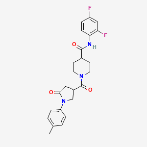 molecular formula C24H25F2N3O3 B11167337 N-(2,4-difluorophenyl)-1-{[1-(4-methylphenyl)-5-oxopyrrolidin-3-yl]carbonyl}piperidine-4-carboxamide 