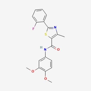 molecular formula C19H17FN2O3S B11167355 N-(3,4-dimethoxyphenyl)-2-(2-fluorophenyl)-4-methyl-1,3-thiazole-5-carboxamide 
