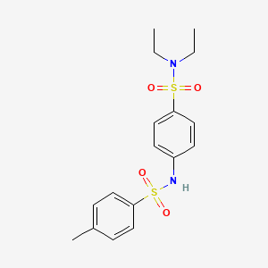 molecular formula C17H22N2O4S2 B11167363 N,N-diethyl-4-{[(4-methylphenyl)sulfonyl]amino}benzenesulfonamide 