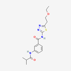 molecular formula C17H22N4O3S B11167364 N-[5-(2-ethoxyethyl)-1,3,4-thiadiazol-2-yl]-3-[(2-methylpropanoyl)amino]benzamide 