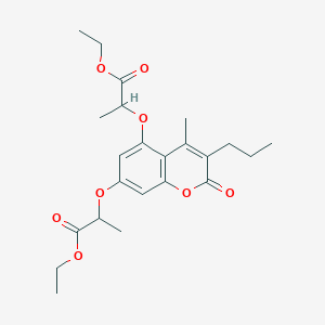 molecular formula C23H30O8 B11167476 diethyl 2,2'-[(4-methyl-2-oxo-3-propyl-2H-chromene-5,7-diyl)bis(oxy)]dipropanoate 