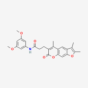 molecular formula C25H25NO6 B11167547 N-(3,5-dimethoxyphenyl)-3-(2,3,5-trimethyl-7-oxo-7H-furo[3,2-g]chromen-6-yl)propanamide 