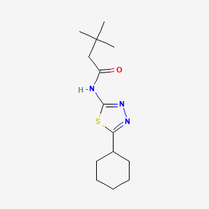 molecular formula C14H23N3OS B11167662 N-(5-cyclohexyl-1,3,4-thiadiazol-2-yl)-3,3-dimethylbutanamide 