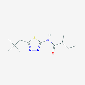 molecular formula C12H21N3OS B11167771 N-[5-(2,2-dimethylpropyl)-1,3,4-thiadiazol-2-yl]-2-methylbutanamide 
