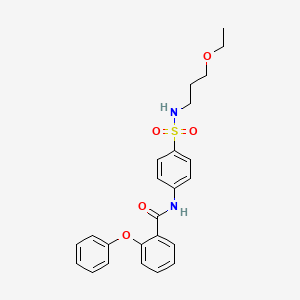 molecular formula C24H26N2O5S B11167781 N-{4-[(3-ethoxypropyl)sulfamoyl]phenyl}-2-phenoxybenzamide 
