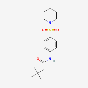 molecular formula C17H26N2O3S B11167796 3,3-dimethyl-N-[4-(piperidin-1-ylsulfonyl)phenyl]butanamide CAS No. 6155-98-2