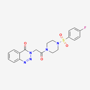 molecular formula C19H18FN5O4S B11167814 3-(2-{4-[(4-fluorophenyl)sulfonyl]piperazino}-2-oxoethyl)-1,2,3-benzotriazin-4(3H)-one 