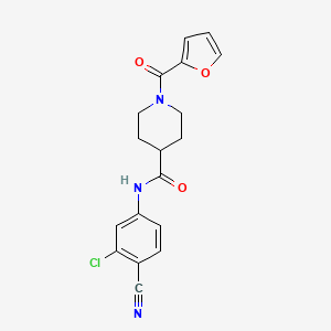 molecular formula C18H16ClN3O3 B11167815 N-(3-chloro-4-cyanophenyl)-1-(furan-2-carbonyl)piperidine-4-carboxamide 