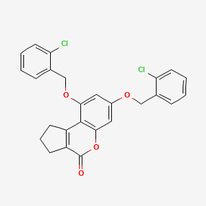 molecular formula C26H20Cl2O4 B11167820 7,9-bis[(2-chlorobenzyl)oxy]-2,3-dihydrocyclopenta[c]chromen-4(1H)-one 