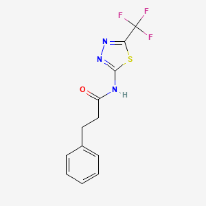 molecular formula C12H10F3N3OS B11167841 3-phenyl-N-[5-(trifluoromethyl)-1,3,4-thiadiazol-2-yl]propanamide 