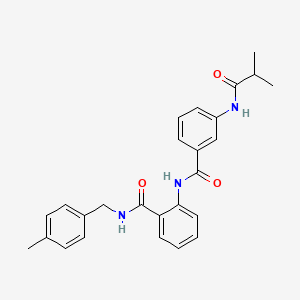 molecular formula C26H27N3O3 B11167917 N-(4-methylbenzyl)-2-[({3-[(2-methylpropanoyl)amino]phenyl}carbonyl)amino]benzamide 