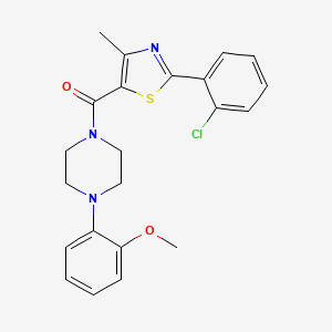 molecular formula C22H22ClN3O2S B11167955 [2-(2-Chlorophenyl)-4-methyl-1,3-thiazol-5-yl][4-(2-methoxyphenyl)piperazino]methanone 