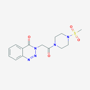molecular formula C14H17N5O4S B11168030 3-{2-[4-(methylsulfonyl)piperazino]-2-oxoethyl}-1,2,3-benzotriazin-4(3H)-one 