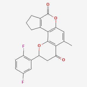 molecular formula C22H16F2O4 B11168097 2-(2,5-difluorophenyl)-5-methyl-10,11-dihydro-2H-cyclopenta[c]pyrano[2,3-f]chromene-4,8(3H,9H)-dione 