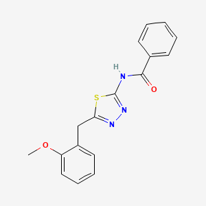 molecular formula C17H15N3O2S B11168104 N-[5-(2-methoxybenzyl)-1,3,4-thiadiazol-2-yl]benzamide 
