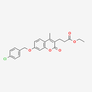 molecular formula C22H21ClO5 B11168143 ethyl 3-{7-[(4-chlorobenzyl)oxy]-4-methyl-2-oxo-2H-chromen-3-yl}propanoate 