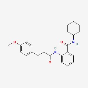molecular formula C23H28N2O3 B11168227 N-cyclohexyl-2-{[3-(4-methoxyphenyl)propanoyl]amino}benzamide 