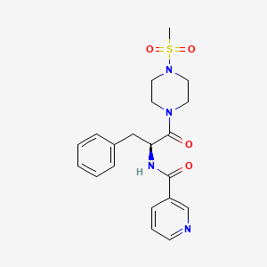 molecular formula C20H24N4O4S B11168231 N-{(2S)-1-[4-(methylsulfonyl)piperazin-1-yl]-1-oxo-3-phenylpropan-2-yl}pyridine-3-carboxamide 