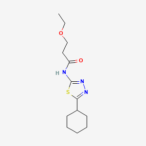 molecular formula C13H21N3O2S B11168284 N-(5-cyclohexyl-1,3,4-thiadiazol-2-yl)-3-ethoxypropanamide 