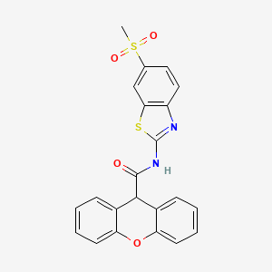 molecular formula C22H16N2O4S2 B11168368 N-(6-methanesulfonyl-1,3-benzothiazol-2-yl)-9H-xanthene-9-carboxamide 