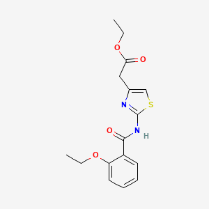 molecular formula C16H18N2O4S B11168440 Ethyl 2-[2-(2-ethoxybenzamido)-1,3-thiazol-4-YL]acetate 