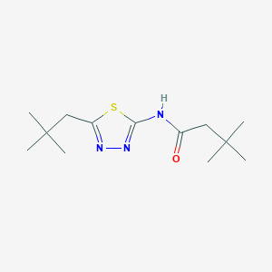 molecular formula C13H23N3OS B11168519 N-[5-(2,2-dimethylpropyl)-1,3,4-thiadiazol-2-yl]-3,3-dimethylbutanamide 