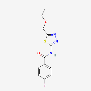 molecular formula C12H12FN3O2S B11168712 N-[5-(ethoxymethyl)-1,3,4-thiadiazol-2-yl]-4-fluorobenzamide 