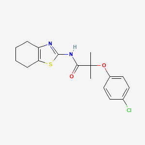 molecular formula C17H19ClN2O2S B11168720 2-(4-chlorophenoxy)-2-methyl-N-(4,5,6,7-tetrahydro-1,3-benzothiazol-2-yl)propanamide 