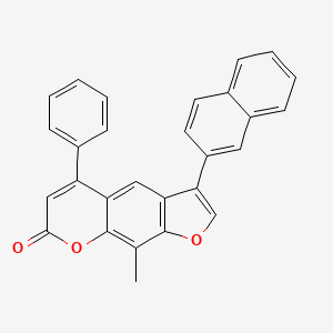 molecular formula C28H18O3 B11168805 9-methyl-3-(naphthalen-2-yl)-5-phenyl-7H-furo[3,2-g]chromen-7-one 