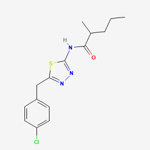 molecular formula C15H18ClN3OS B11168810 N-[5-(4-chlorobenzyl)-1,3,4-thiadiazol-2-yl]-2-methylpentanamide 