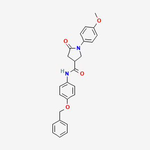 molecular formula C25H24N2O4 B11168852 N-[4-(benzyloxy)phenyl]-1-(4-methoxyphenyl)-5-oxopyrrolidine-3-carboxamide 
